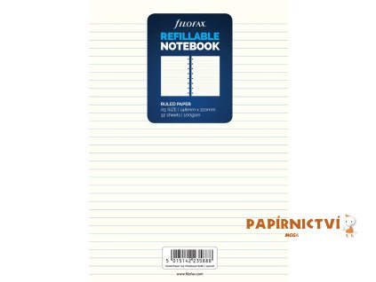 Filofax Notebook, náplň A5, papíry linkované