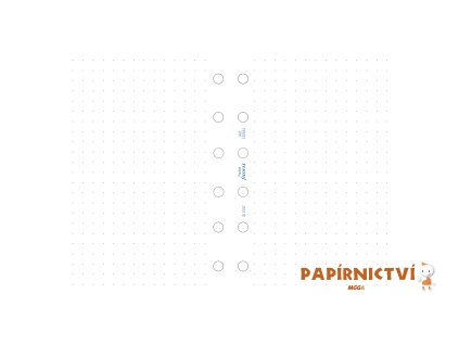 Filofax náplń kapesní, papír bílý tečkovaný