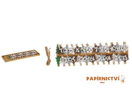 Kolíček dřevěný adventní kalendář vločky CJ-19S31A 8885975