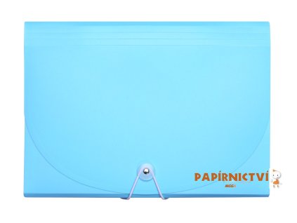 Desky na dokumenty CONCORDE s gumou A4, 7 kapes, pastel modrá A80171