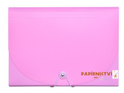 Desky na dokumenty CONCORDE s gumou A4, 7 kapes, pastel růžová A80172
