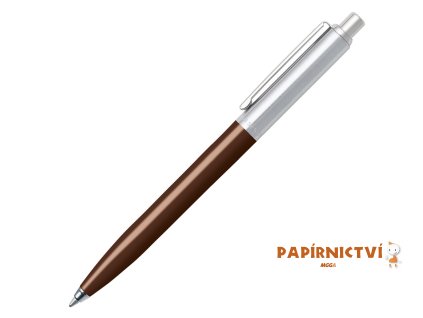 Kuličkové pero Sheaffer Sentinel - brush chrome/ coffee barrel