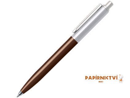 Kuličkové pero Sheaffer Sentinel - brush chrome/ coffee barrel