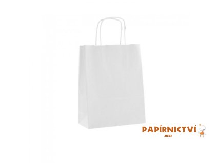 Papírová taška přírodní EKO 18x21x8 bílá
