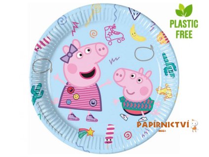 Papírové talíře Prasátko Peppa (Hasbro), nová generace, 23 cm, 8 ks.