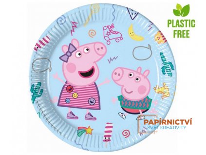 Papírové talíře Prasátko Peppa (Hasbro), nová generace, 23 cm, 8 ks.