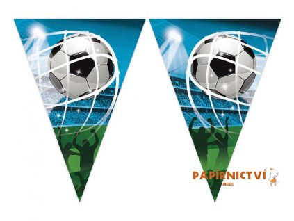 Girlanda Banner fotbalových fanoušků, vlajky (papír FSC) 230cm