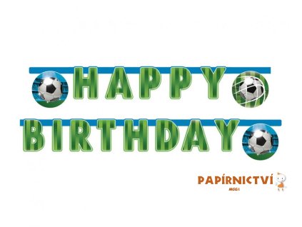 Girlanda Banner fotbalových fanoušků - Všechno nejlepší k narozeninám