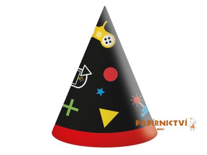 Papírové čepičky Gaming Party, 6 ks.