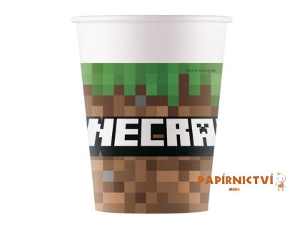 Papírové kelímky  Minecraft, 200ml, 8 ks