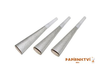Párty trumpetky stříbrné 6ks 818438