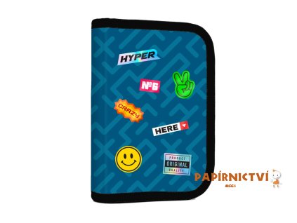 Penál 1 p. 2 chlopně, prázdný OXY GO Stickers 9-80924