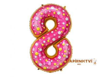Fóliový balónek číslo 8, sušenka, 78 cm KK