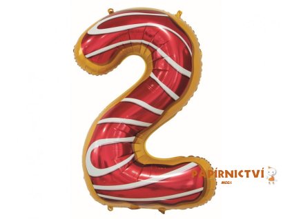 Fóliový balónek číslo 2, sušenka, 78 cm KK
