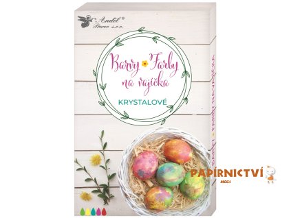 Barvy na vajíčka krystalové v tabletách, 5 ks, rukavice