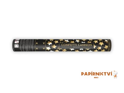 Konfety vystřelovací 40cm - hvězda zlatá
