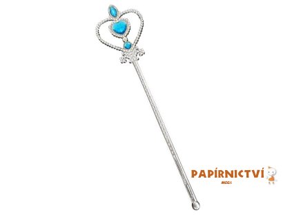 Princeznovská hůlka s modrými kamínky, 32 cm
