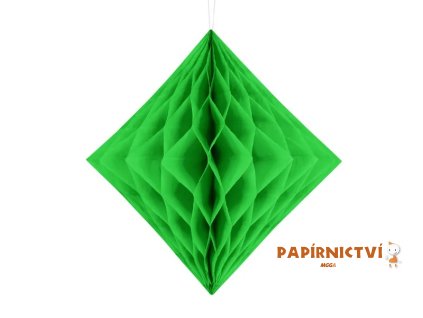 Papírový diamant, světle zelený, 30cm