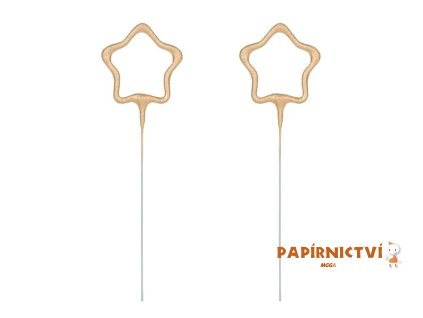 Prskavky hvězdy, zlaté, 16.5cm 2ks