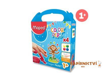 Prstové barvy MAPED v kalíšcích 80mlx4 barvy