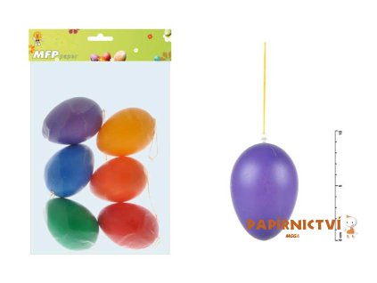 Vajíčka plast 9cm/6ks mix colors 2221181