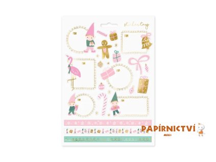 Vánoční samolepky Skřítci, mix