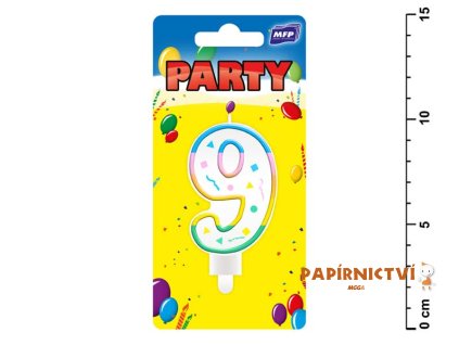 Dortová svíčka MFP duhová č. 9 8800062