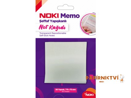NOKI Bloček MEMO 75x75 průhledný, 50l