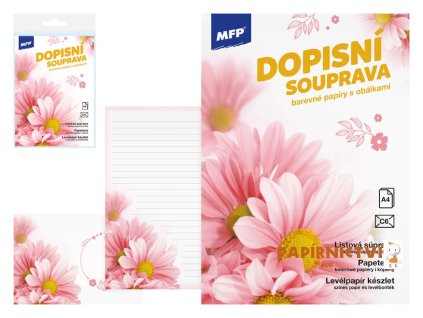 Dopisní papír barevný LUX 5+10 (Květy)