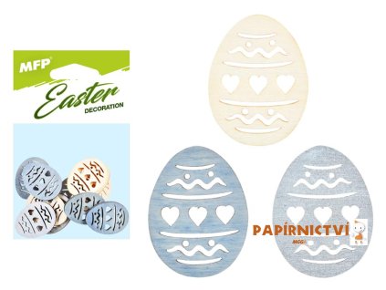 Dekorace vejce přírodní 12ks 4cm mix 2221452