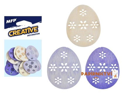 Dekorace vejce přírodní  12ks 4cm mix 2221438