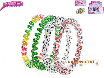 Glamour náramek/gumička do vlasů 4ks v sáčku 11druhů 620152