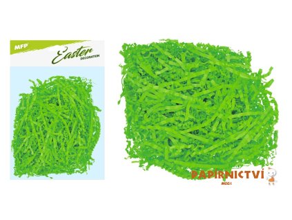 Tráva dekorační 30g zelená papírová 2221491