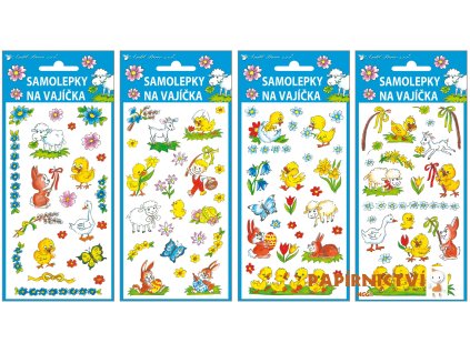 Samolepky na vajíčka gelové 19 x 9 cm, tradiční motivy 767