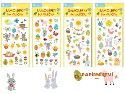 Samolepky na vajíčka gelové 9 x 19 cm, Veselé Velikonoce 839