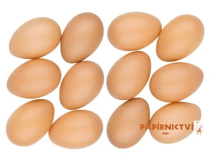 Vajíčka plastová 6 cm bez šňůrky, 12 ks v sáčku, hnědá 9991
