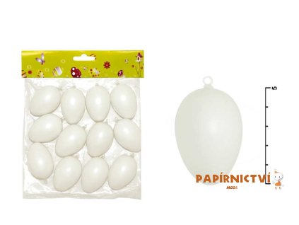 Vajíčko plast bílé 6 cm 12 ks S32085 2221008