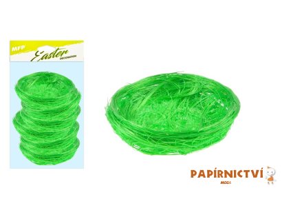 Hnízdo sisal 5cm 6ks - zelené 2221457