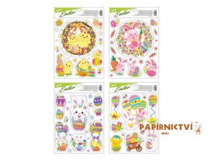 Okenní fólie velikonoční VE012 21x30cm s glitrem 2221782