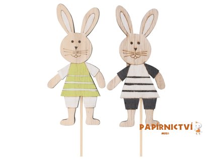 Dřevěný zajíc 11 cm + špejle 7439
