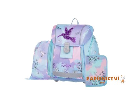 6553 skolni set 3ks premium light kolibrik fialovy