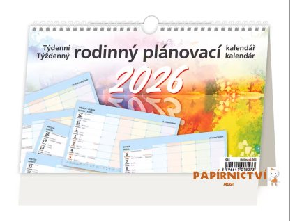 Stolní kalendář Týdenní rodinný plánovací kalendář 2026 226x139(30)mm S35-26