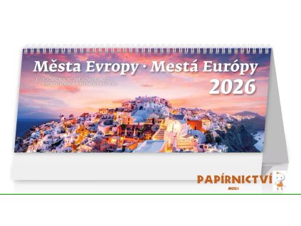 Stolní kalendář Města Evropy/Mestá Európy NEW 2026 301x150(35)mm S52-26
