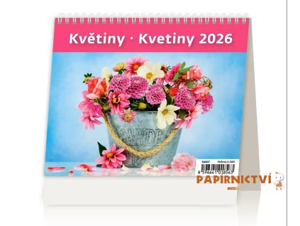 Stolní kalendář MiniMax Květiny/Kvetiny 2026 171x139(25)mm SM07-26