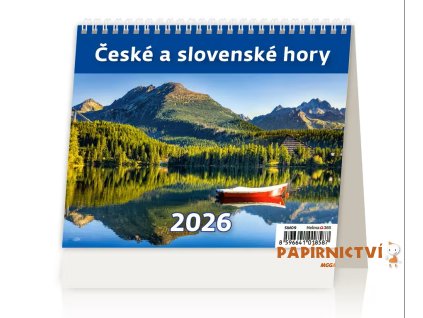 Stolní kalendář MiniMax České a slovenské hory 2026 171x139(25)mm SM09-26