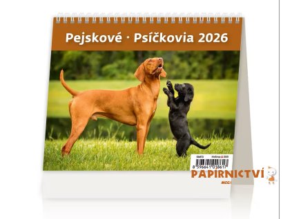 Stolní kalendář MiniMax Pejskové/Psíčkovia 2026 171x139(25)mm SM13-26