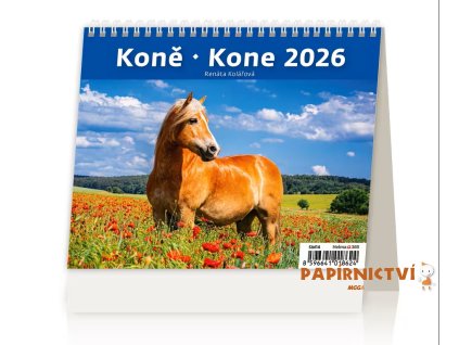 Stolní kalendář MiniMax Koně/Kone 2026 171x139(25)mm SM14-26
