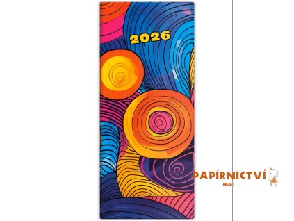 Diář kapesní - Napoli měsíční - design 4 2026 77x178mm PN01-04-26