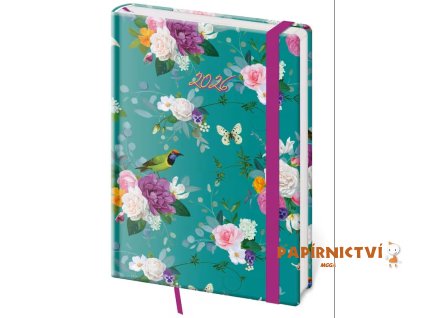 Diář denní A5 Vario - Romance s gumičkou 2026 145x205mm DV422-14-26