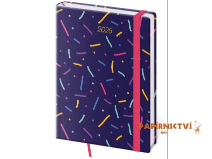 Diář týdenní A5 Vario - Sprinkles s gumičkou 2026 145x205mm DV423-17-26